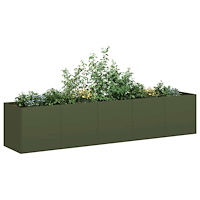 vidaXL Odlingslåda olivgrön 200x40x40 cm kallvalsat stål