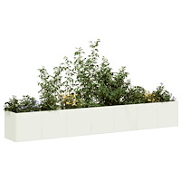 vidaXL Odlingslåda vit 280x40x40 cm kallvalsat stål