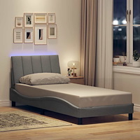 vidaXL Sängram utan madrass ljusgrå 80x200 cm tyg