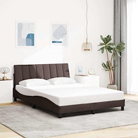 vidaXL Sängram utan madrass mörkbrun 120x200 cm tyg