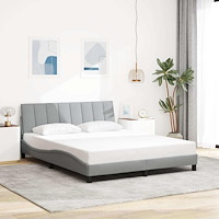 vidaXL Sängram utan madrass ljusgrå 160x200 cm tyg