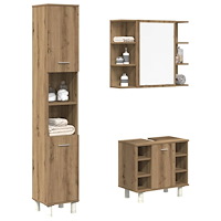 vidaXL Badrumsmöbler set 3 delar artisan ek konstruerat trä