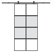 vidaXL Skjutdörr med beslag 102,5x205 cm härdat glas och aluminium