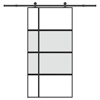 vidaXL Skjutdörr med beslag 102,5x205 cm härdat glas och aluminium