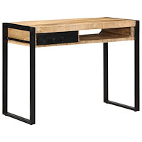 vidaXL Skrivbord 100x50x75 cm massivt grovt trä mango
