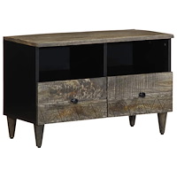 vidaXL TV-bänk ljusgrå 70x33,5x46 cm mango i massivt trä