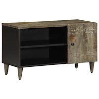vidaXL TV-bänk ljusgrå 80x31,5x46 cm massivt trä mango