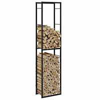 vidaXL Vedställ svart 50x30x209 cm stål
