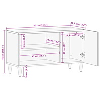 vidaXL Tv-bänk 80x31,5x46 cm massivt mangoträ