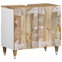 vidaXL Tvättställsskåp 62x33x58 cm massivt mangoträ