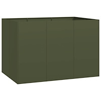 vidaXL Planteringskärl olivgrön 120x80x80 cm stål