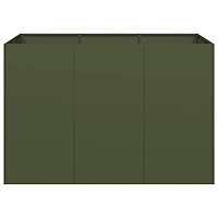 vidaXL Planteringskärl olivgrön 120x80x80 cm stål