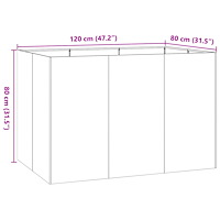vidaXL Planteringskärl olivgrön 120x80x80 cm stål