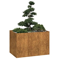 vidaXL Planteringskärl rostig 120x80x80 cm väderbeständigt stål