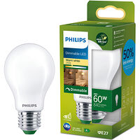 Philips LED E27 Normal A60 4W (60W) Frostad 840lm Dimbar 2700K Energiklass A