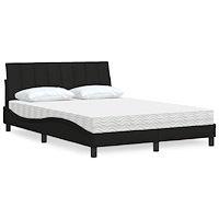 vidaXL Säng med madrass svart 140x190 cm tyg