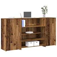 vidaXL Receptionsdisk grå sonoma 200x50x103,5 cm konstruerat trä