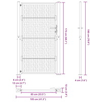 vidaXL Trädgårdsgrind 105x180 cm väderbeständig stålkorsdesign