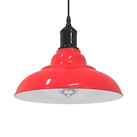 vidaXL Taklampa höjdjusterbar E27 glans röd Ø 31 cm metall