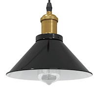 vidaXL Pendellampa höjdjusterbar E27 blank svart Ø 22 cm metall
