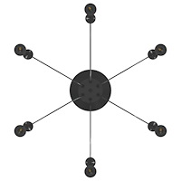vidaXL Pendellampa med 6 lamphållare E27 svart metall