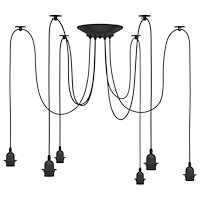 vidaXL Pendellampa med 6 lamphållare E27 svart metall