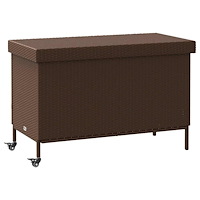 vidaXL Dynbox på hjul brun 110x55x73 cm konstrottning