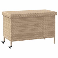 vidaXL Trädgårdslåda med hjul blandad beige 110x55x73 cm konstrotting