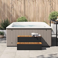 vidaXL Badtunna Step Black 100x50x50,5 cm konstrotting solid akacia