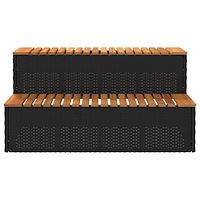 vidaXL Badtunna Step Black 100x50x50,5 cm konstrotting solid akacia