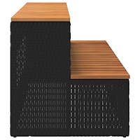 vidaXL Badtunna Step Black 100x50x50,5 cm konstrotting solid akacia