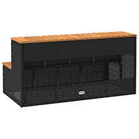 vidaXL Badtunna Step Black 100x50x50,5 cm konstrotting solid akacia