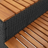 vidaXL Badtunna Step Black 100x50x50,5 cm konstrotting solid akacia