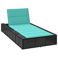 vidaXL Solsäng med flytande dyna svart konstrotting