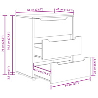 vidaXL Skänk VISNES Sonoma ek 60x40x73 cm konstruerat trä
