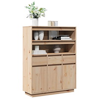 vidaXL Högskåp 89x34x116,5 cm massiv furu