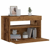 vidaXL Sängbord med LED-lampor gammalt trä 60x35x40cm konstruerat trä