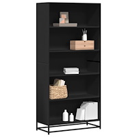 vidaXL Bokhylla svart 80,5x35x170,5 cm konstruerat trä
