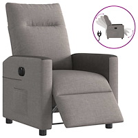 vidaXL Elektrisk reclinerfåtölj taupe tyg