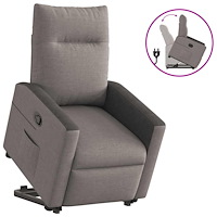 vidaXL Reclinerfåtölj med uppresningshjälp taupe tyg