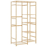 vidaXL Klädställ med hyllor 100x50x184,5 cm bambu