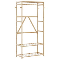 vidaXL Klädställ med hyllor 80x40x175 cm bambu