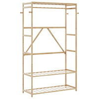 vidaXL Klädställ med hyllor 110x40x175 cm bambu
