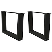 vidaXL Matbordsben V-formade 2 st svart 60x(30-31,3) cm stål
