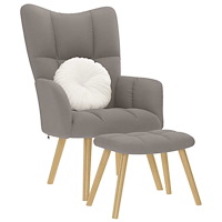 vidaXL Vilstol med fotpall taupe tyg