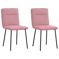 vidaXL Matstolar 2 st rosa sammet
