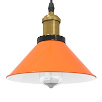 vidaXL Taklampa höjdjusterbar E27 glans orange Ø 22 cm metall