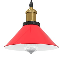 vidaXL Taklampa höjdjusterbar E27 glans röd Ø 22 cm metall
