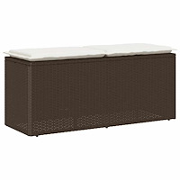 vidaXL Trädgårdsbänk med dyna brun 110x40x44 cm konstrotting