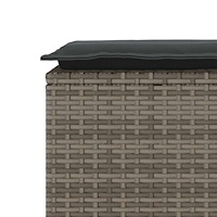 vidaXL Trädgårdsbänk med dyna grå 110x40x44 cm konstrotting